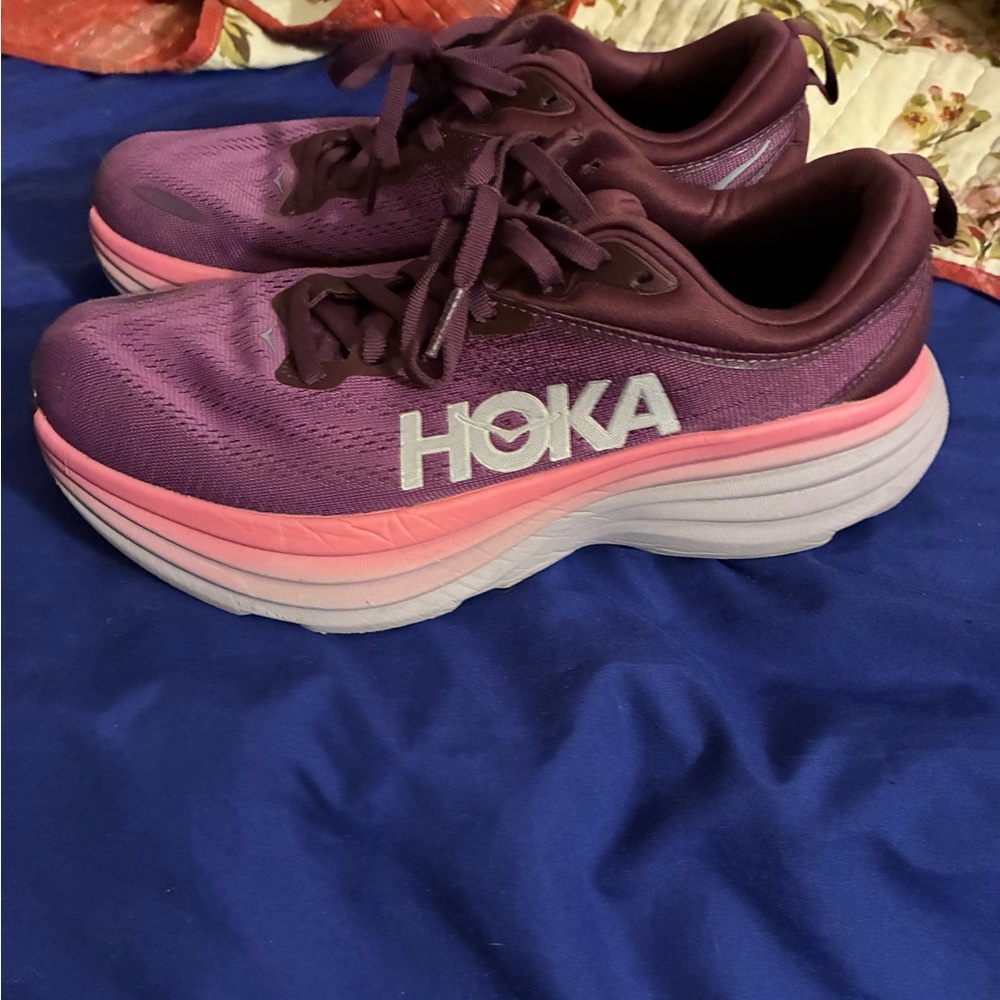 Hoka Women's Plum and Pink Athletic Running Shoes